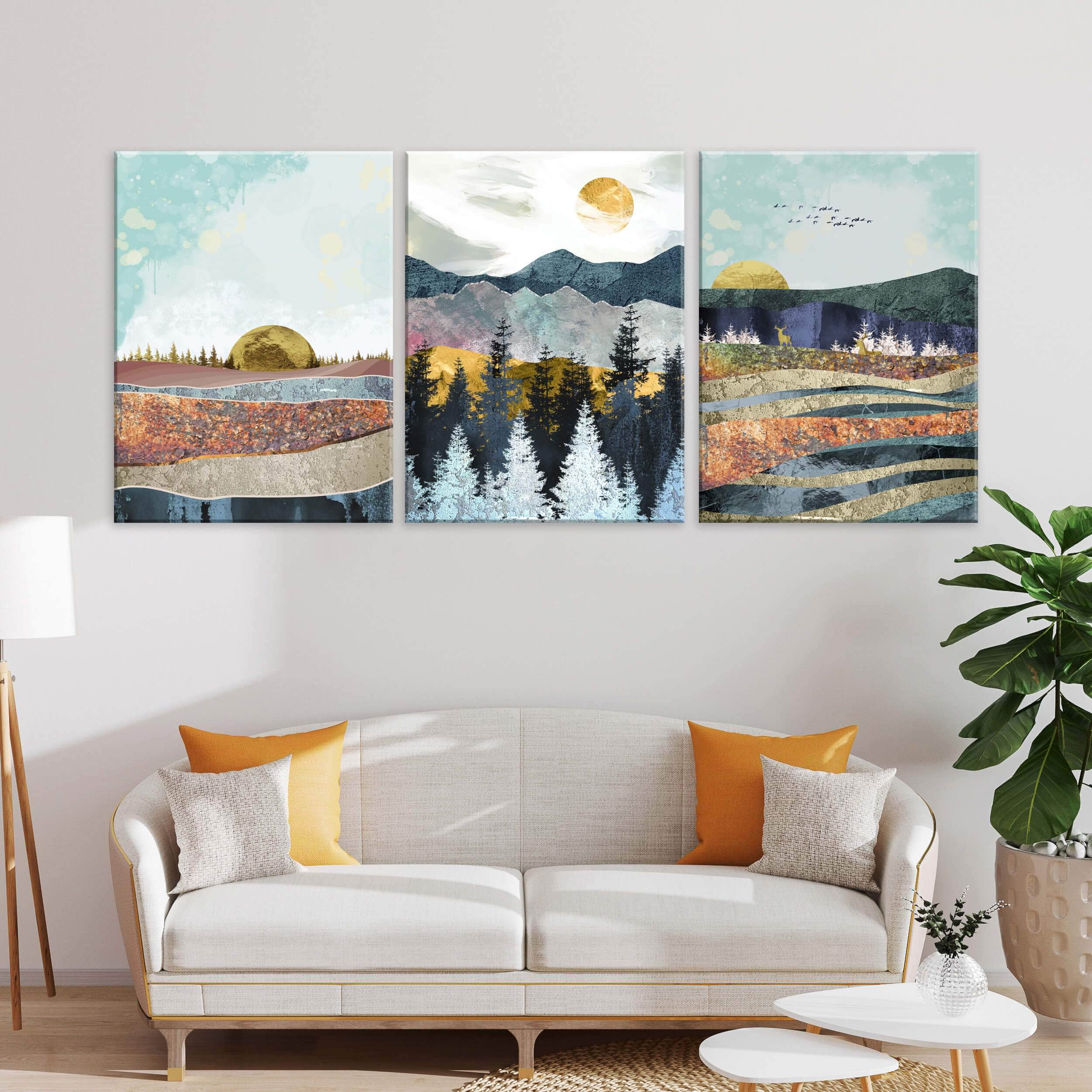 Abstract Forest And Mountains Canvas