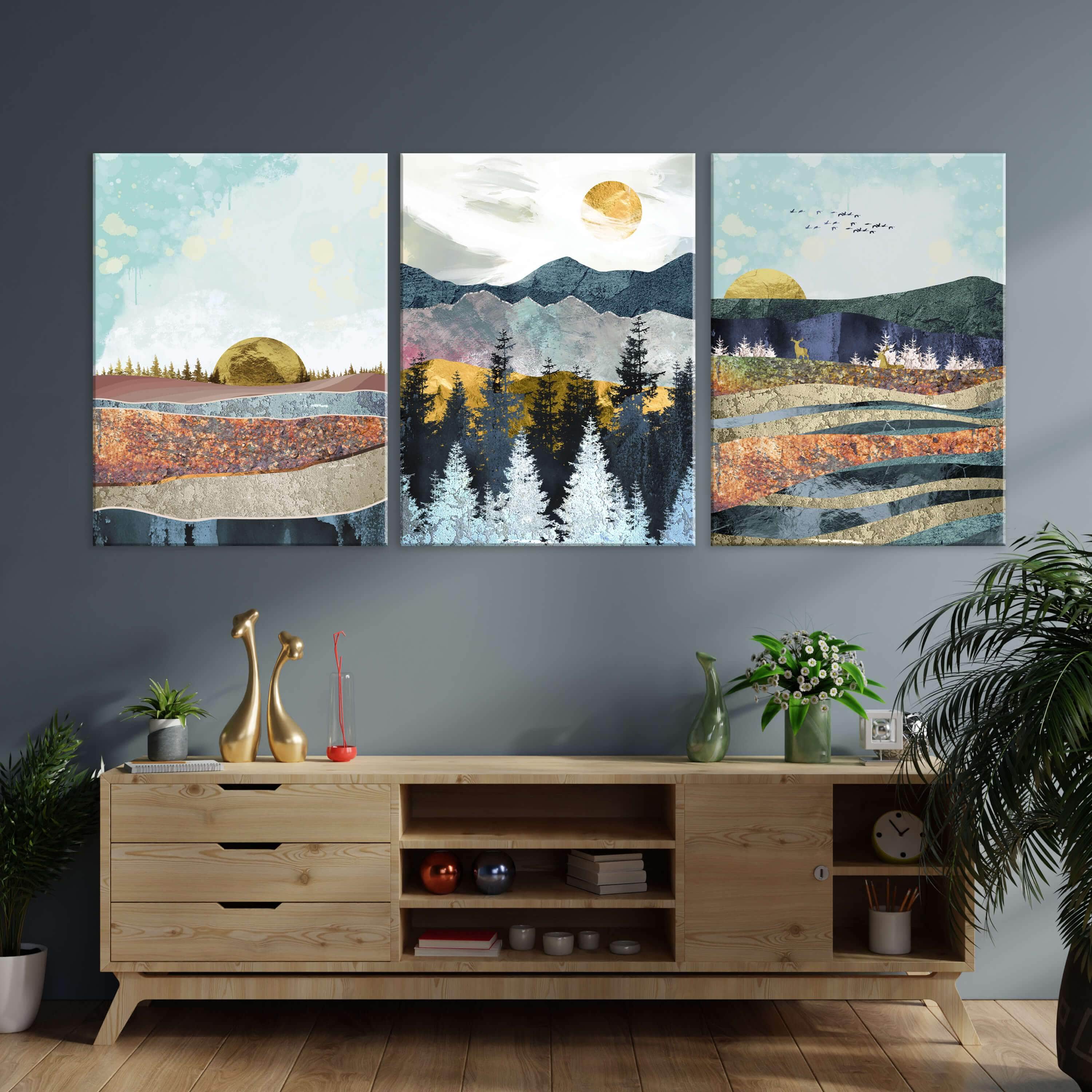 Abstract Forest And Mountains Canvas