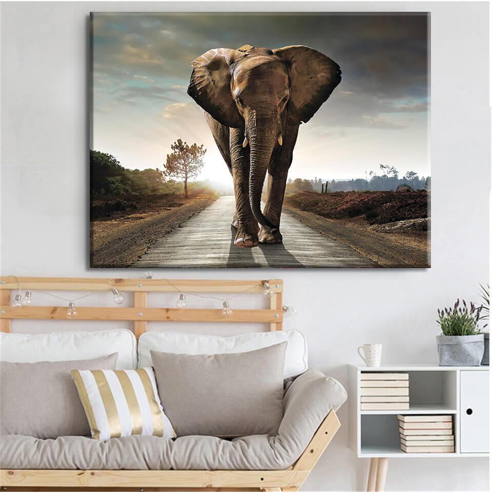 Road for Elephant Canvas