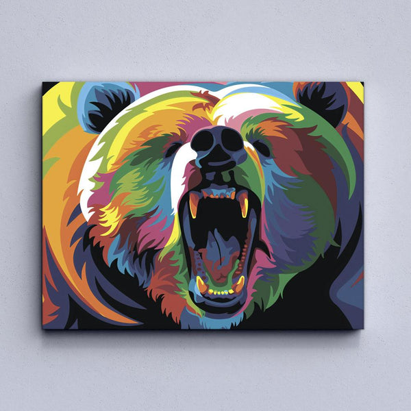 Colorful Bear Canvas