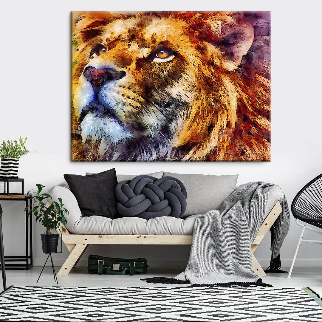 Toile de dessin de lion