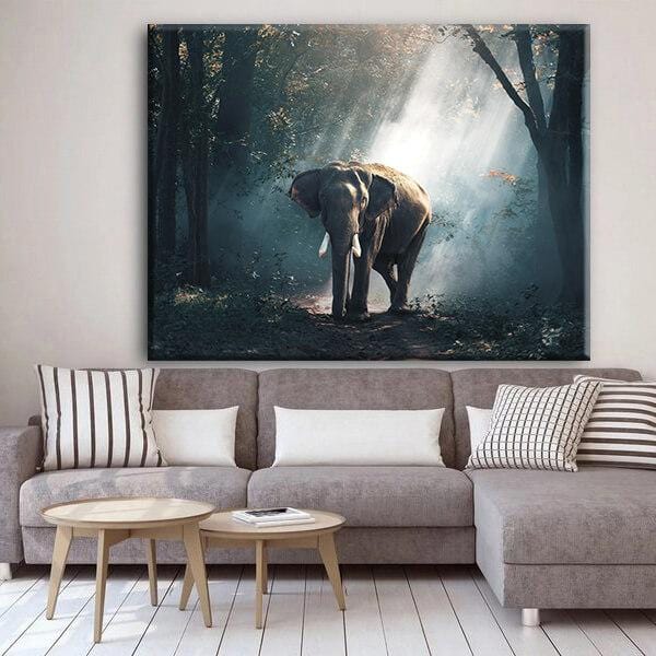 Toile Éléphant dans la forêt