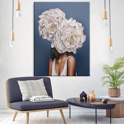 Flower White Girl Canvas