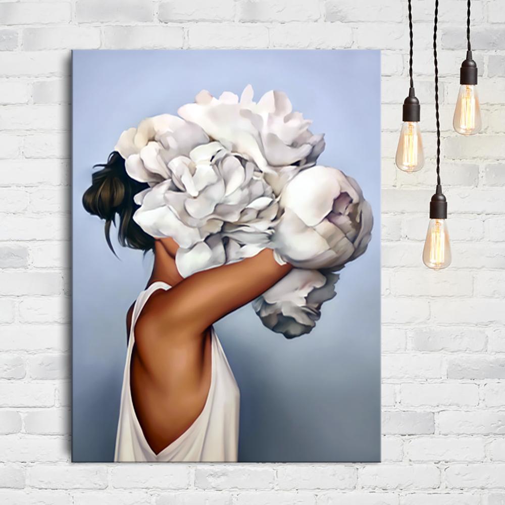 Flower White Canvas