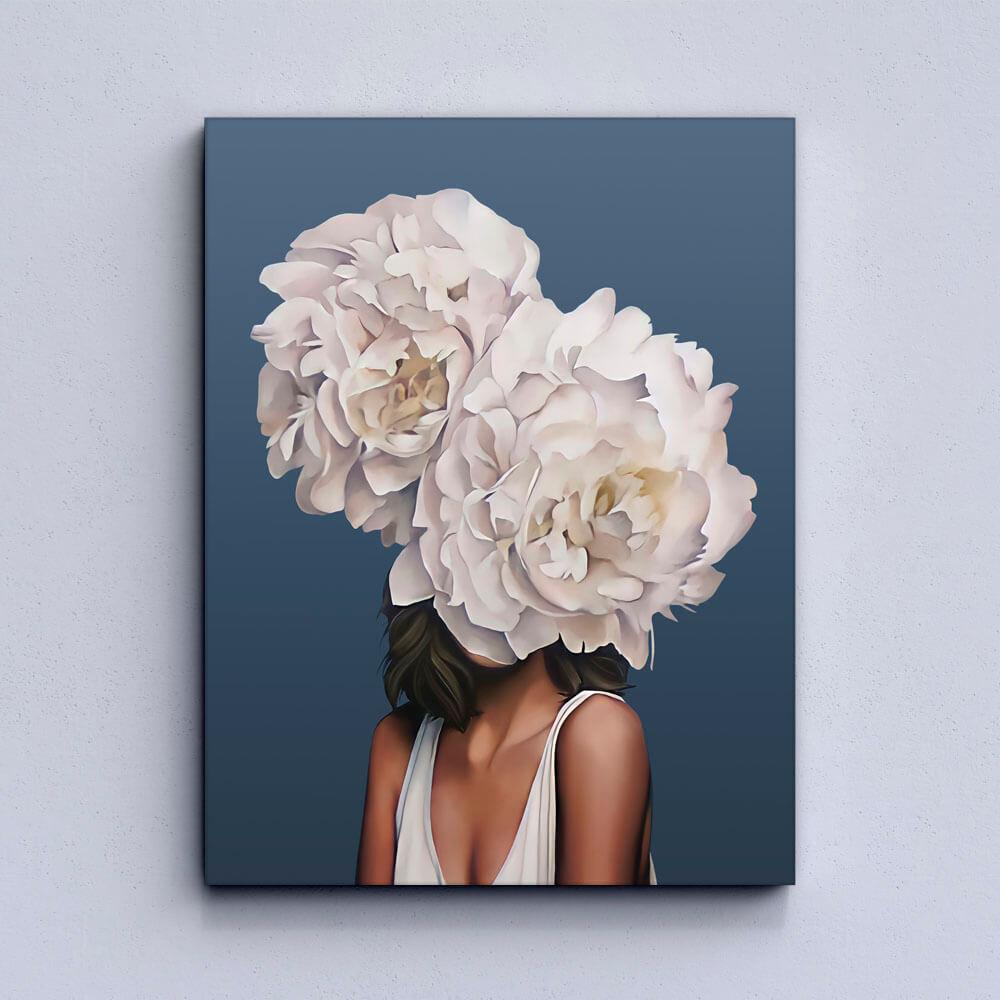 Flower White Girl Canvas