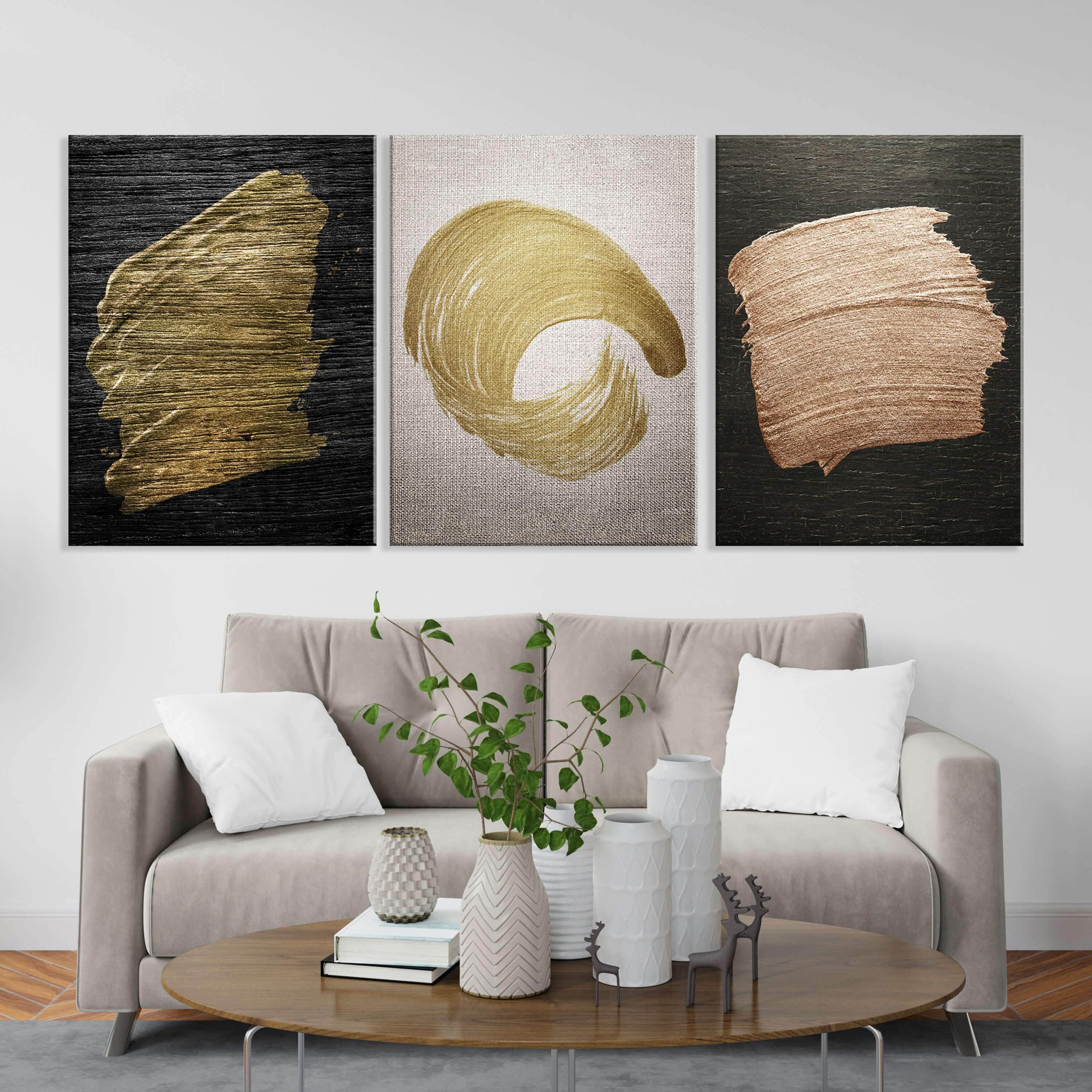 Golden Brush Canvas