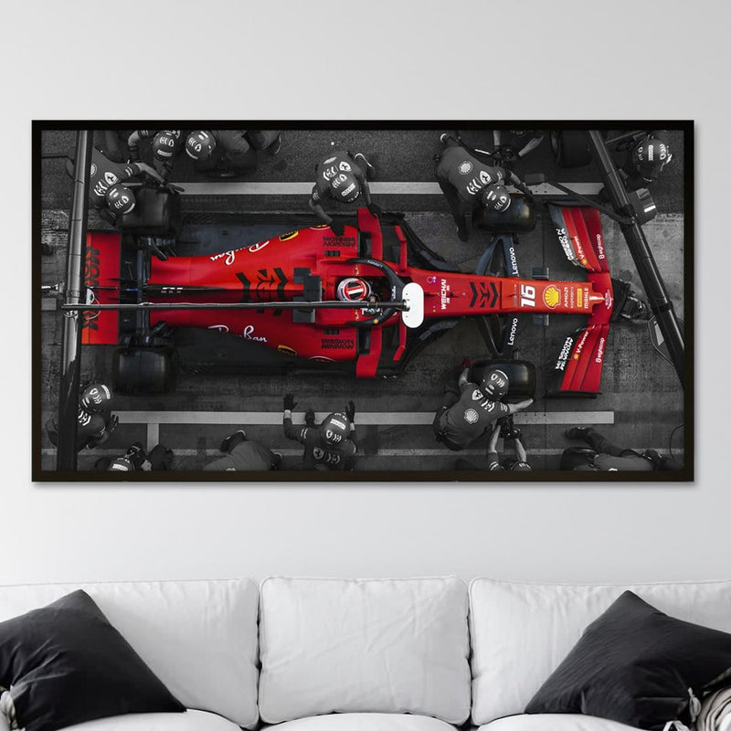 Toile d'arrêt au stand F1 Ferrari