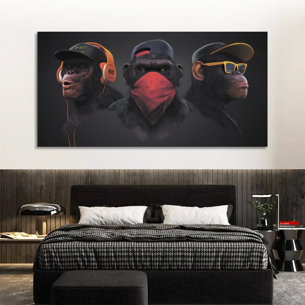 3 Wise Swag Monkey Canvas