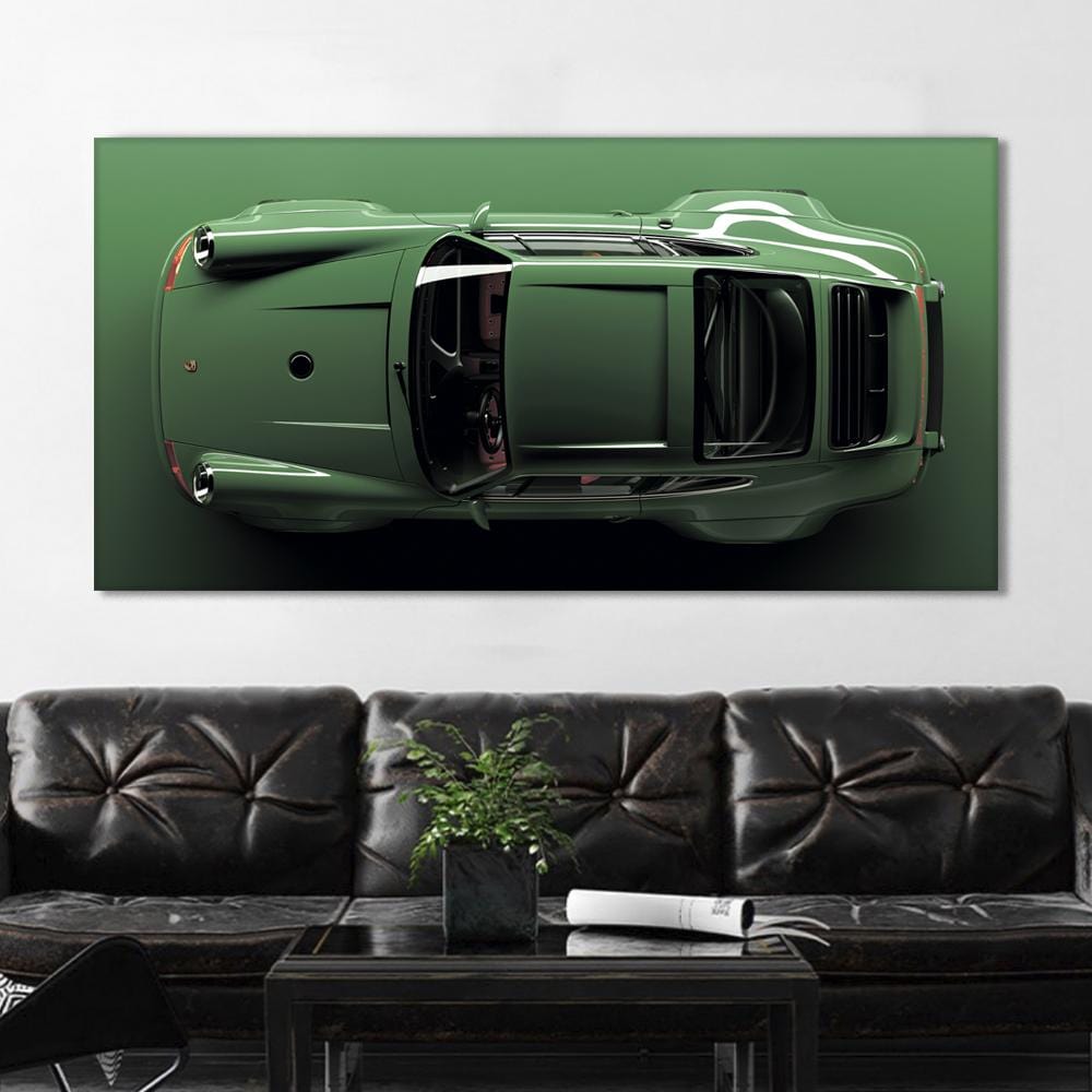 Green Porsche 911 Poster - Framed Canvas Wall Art Print | Canvas4Walls ...