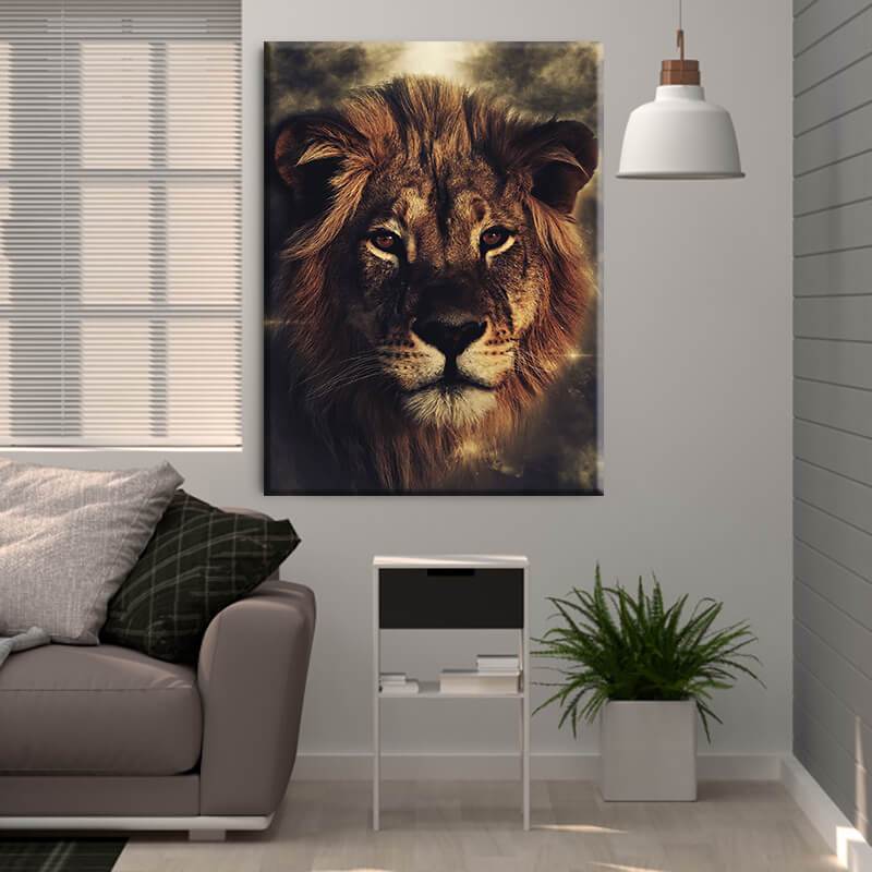 Lion Brown Canvas