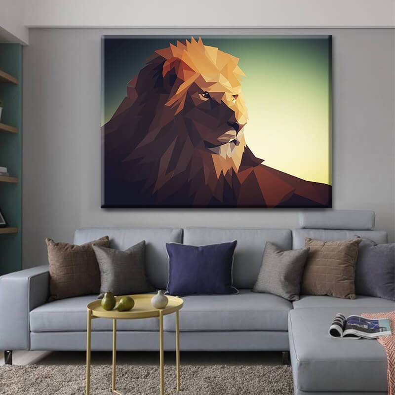 Geometric Lion Canvas