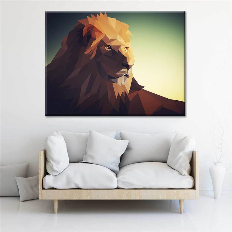 Geometric Lion Canvas
