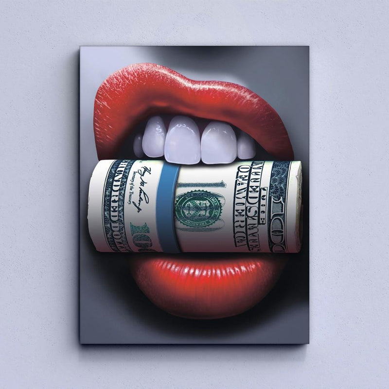 Geld in den Zähnen Leinwand
