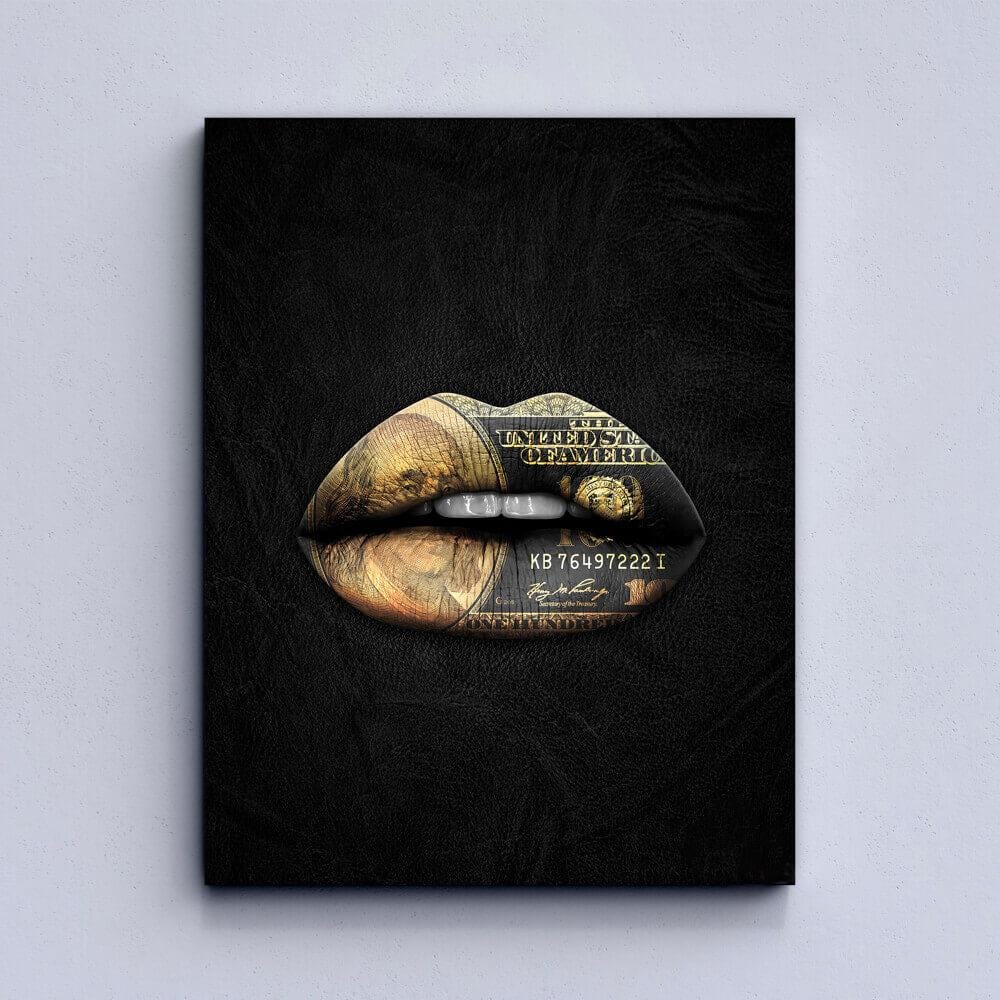 Golden Lips Canvas